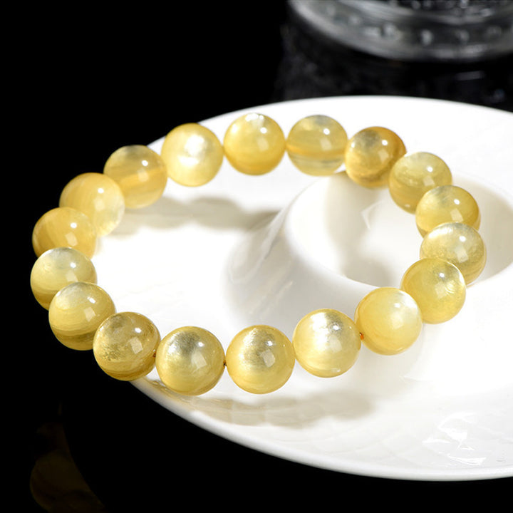 Buddha Stones Natural Golden Lepidolite Protection Prosperity Bracelet - image 3