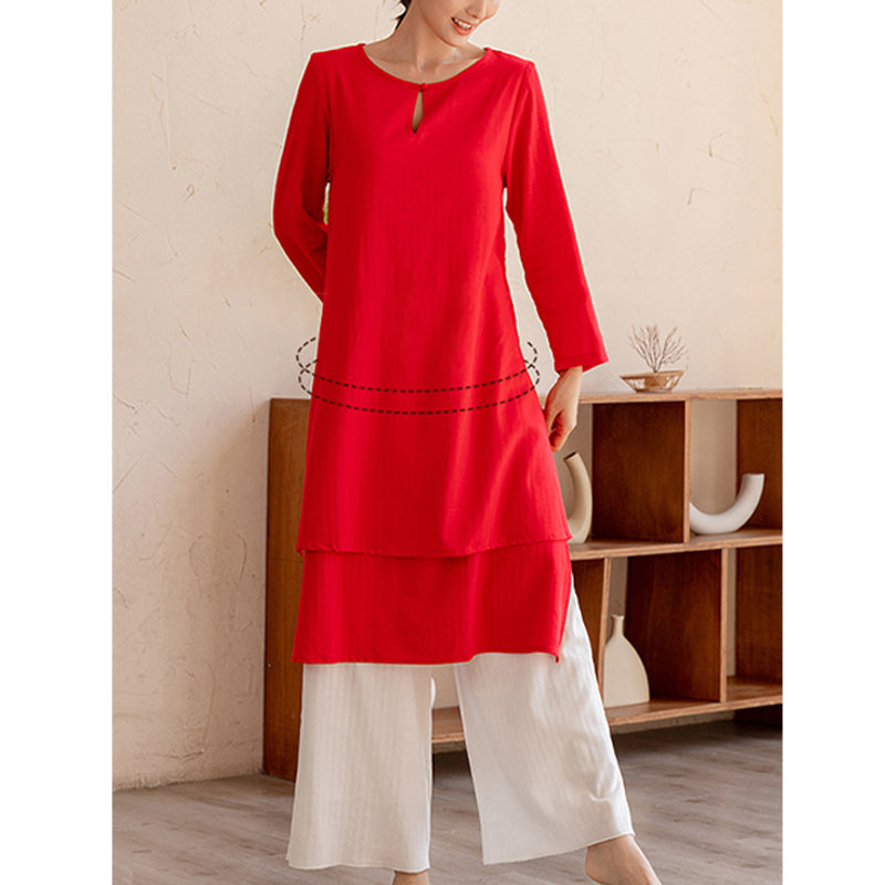 Buddha Stones 2Pcs Simple Design Tai Chi Meditation Yoga Clothing Top Pants Women's Set - image 17