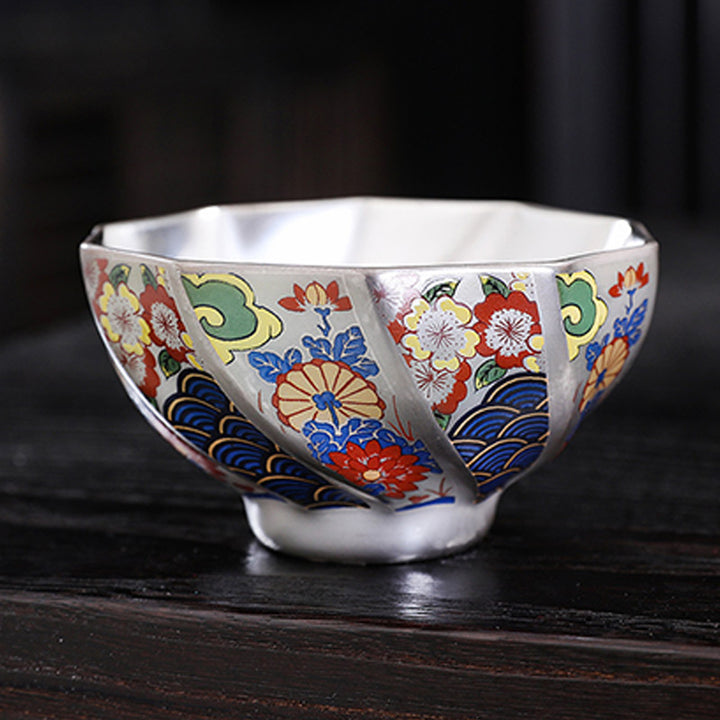 Buddha Stones Chrysanthemum Flowers Ceramic Teacup Kung Fu Tea Cup