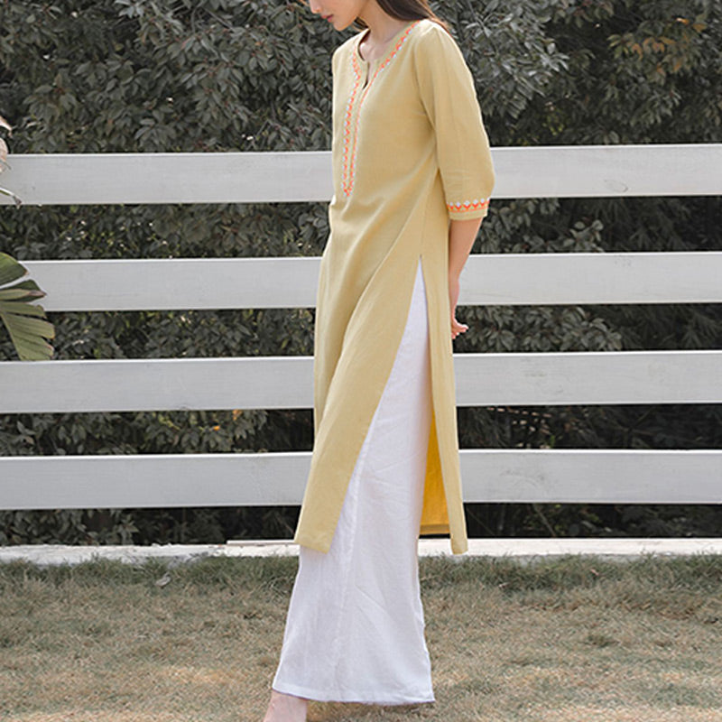 Buddha Stones 2Pcs V-neck Embroidery Yoga Clothing Zen Meditation Cotton Linen Top Pants Women's Set - image 18