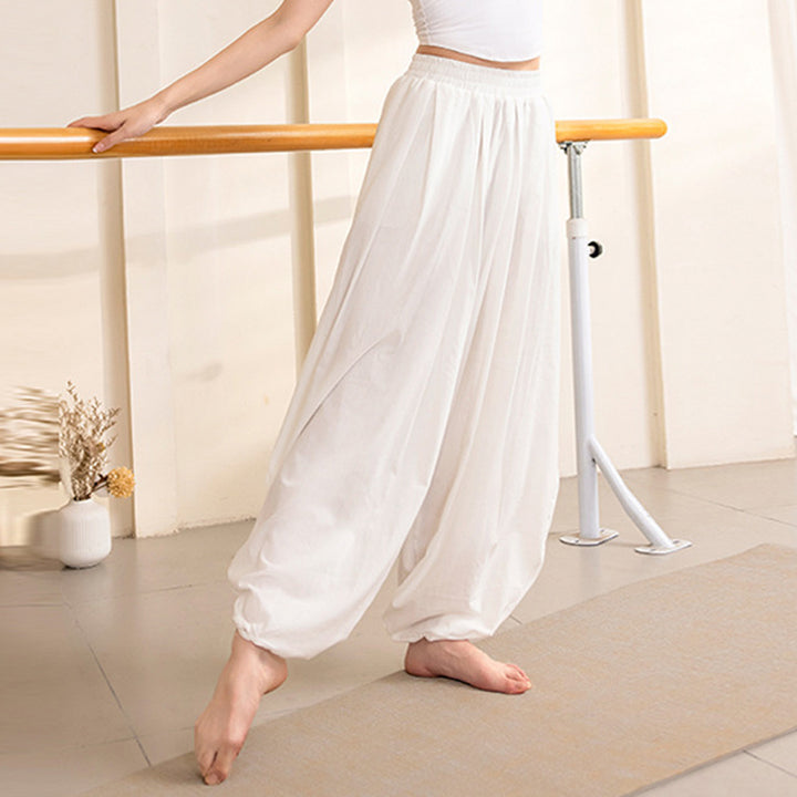 Buddha Stones Simple Design Trousers Sports Fitness Yoga Women's Yoga Pants - White Pants - US12，UK/AU16，EU44 (XL) - image 13