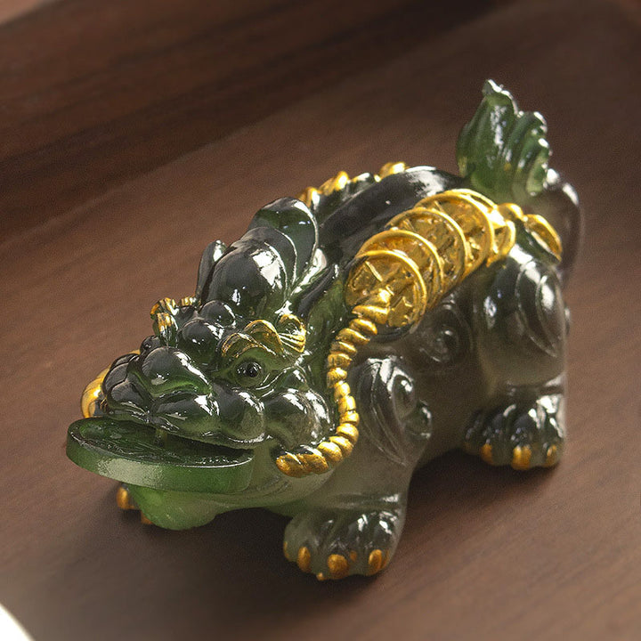 Buddha Stones Color Changing Small PiXiu Copper Coins Resin Tea Pet Wealth Home Figurine Decoration - image 10