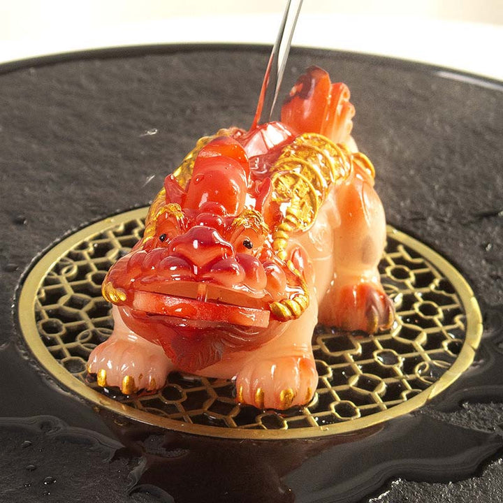 Buddha Stones Color Changing Small PiXiu Copper Coins Resin Tea Pet Wealth Home Figurine Decoration - image 3