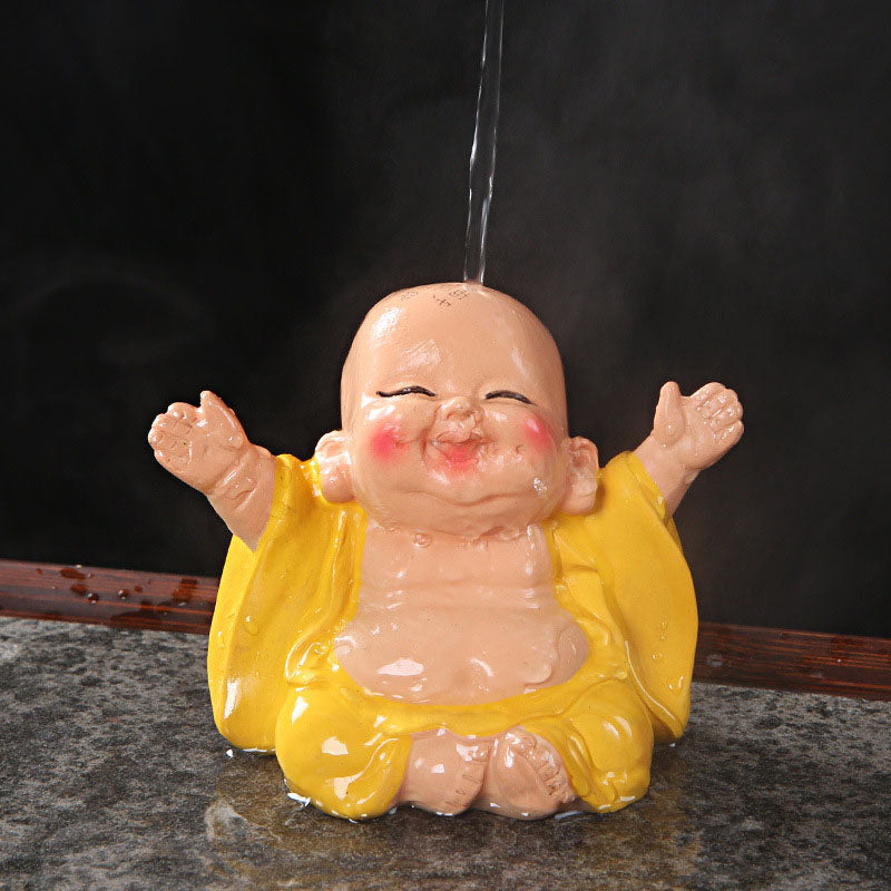 Buddha Stones Color Changing Laughing Buddha Resin Tea Pet Wealth Home Figurine Decoration - Yellow Laughing Buddha 9.5*6.5*7.5cm - image 0