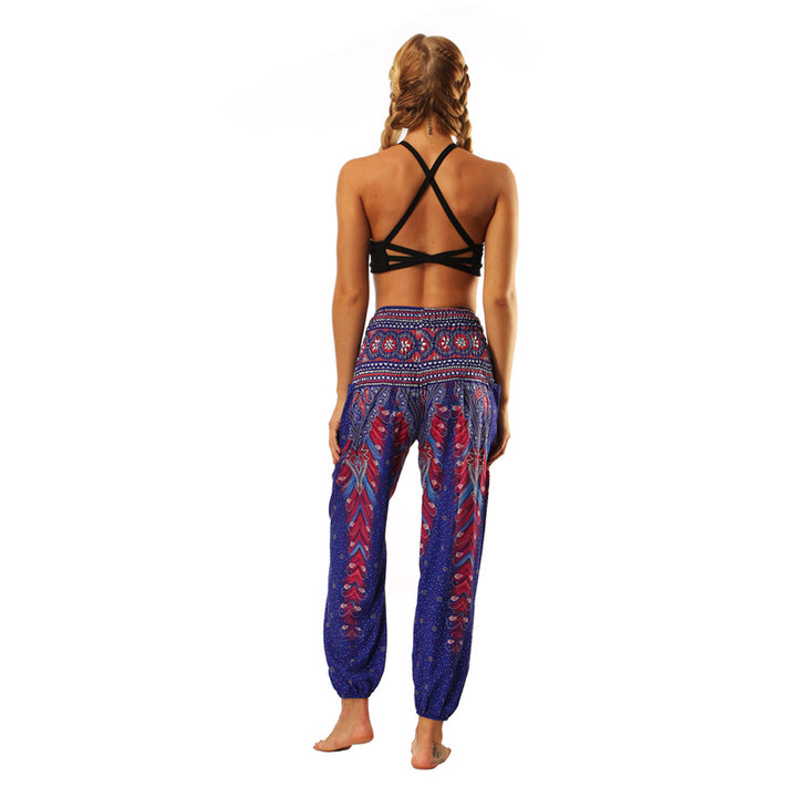 Buddha Stones Hippie Pants Baggy Boho High Waist Lounge Trousers with Pockets Women's Yoga Pants