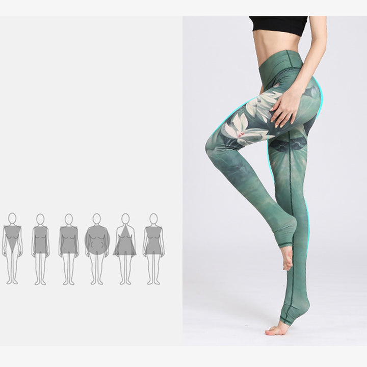 Buddha Stones Lotus Flower Print Design Pants Sports Fitness Yoga Leggings Women's Yoga Pants - image 8