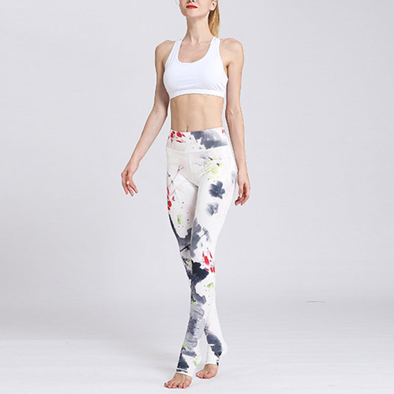 Buddha Stones Lotus Flower Print Design Pants Sports Fitness Yoga Leggings Women's Yoga Pants