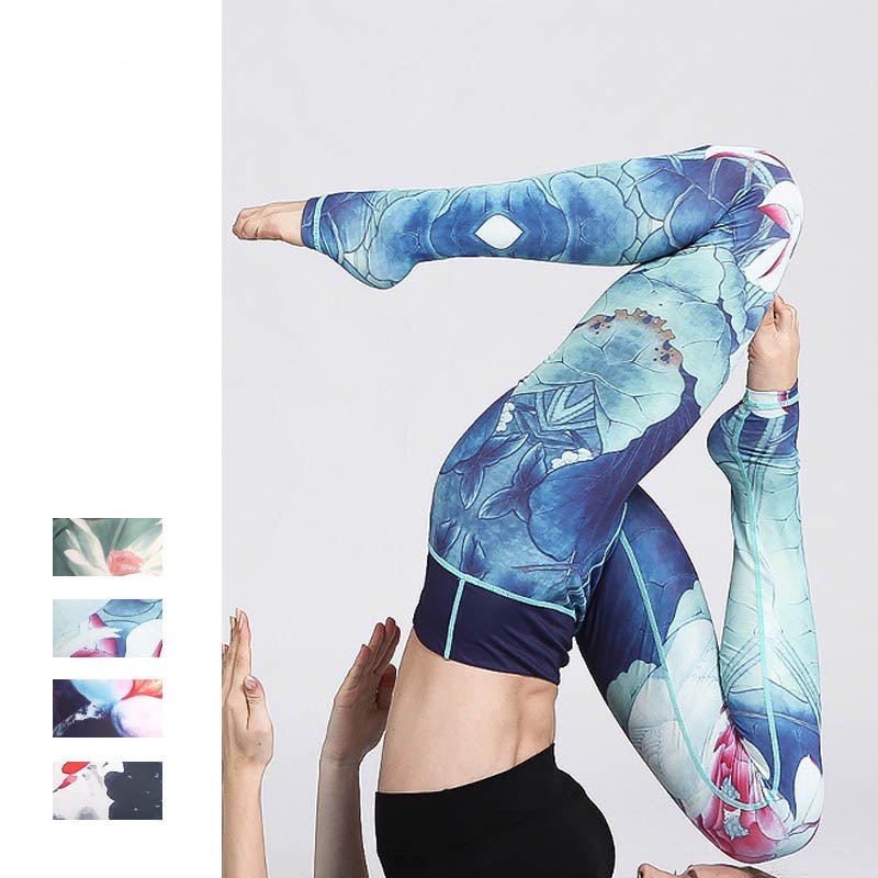Buddha Stones Lotus Flower Print Design Pants Sports Fitness Yoga Leggings Women's Yoga Pants - image 21