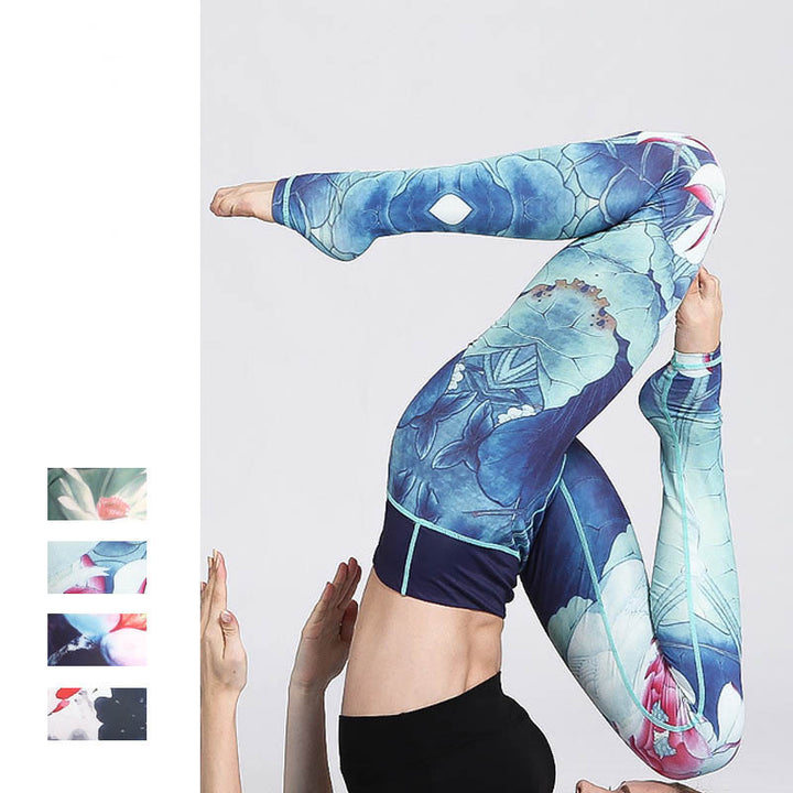 Buddha Stones Lotus Flower Print Design Pants Sports Fitness Yoga Leggings Women's Yoga Pants - image 21