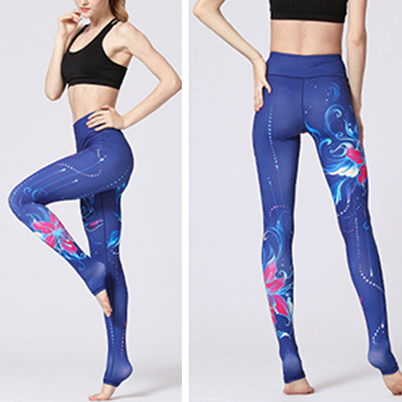 Buddha Stones Lotus Flower Floral Print Design Pants Sports Fitness Yoga Leggings Women's Yoga Pants