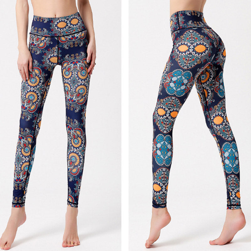 Buddha Stones Flowers Leaves Birds Print Pants Sports Fitness Yoga Dance Leggings Women's Yoga Pants - image 1
