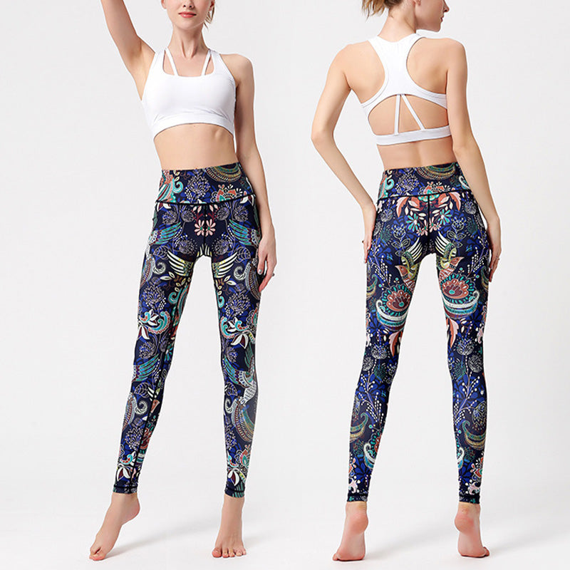 Buddha Stones Flowers Leaves Birds Print Pants Sports Fitness Yoga Dance Leggings Women's Yoga Pants - image 7