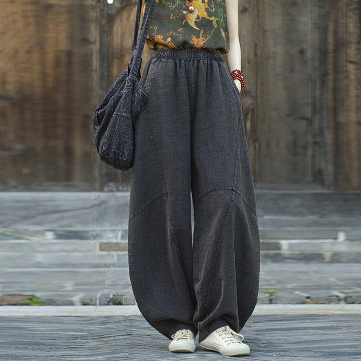 Buddha Stones Cotton Linen Pants Harem Trousers Loose Zen Yoga Tai Chi Women's Pants