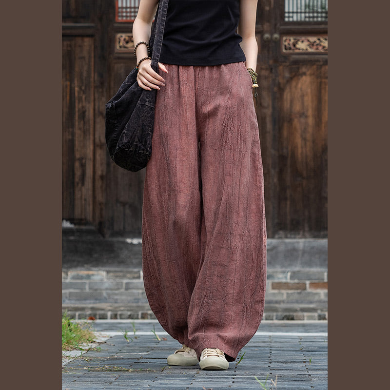 Buddha Stones Ramie Cotton Linen Pants Tie-dye Design Trousers Loose Zen Yoga Women's Pants with Pockets - image 19