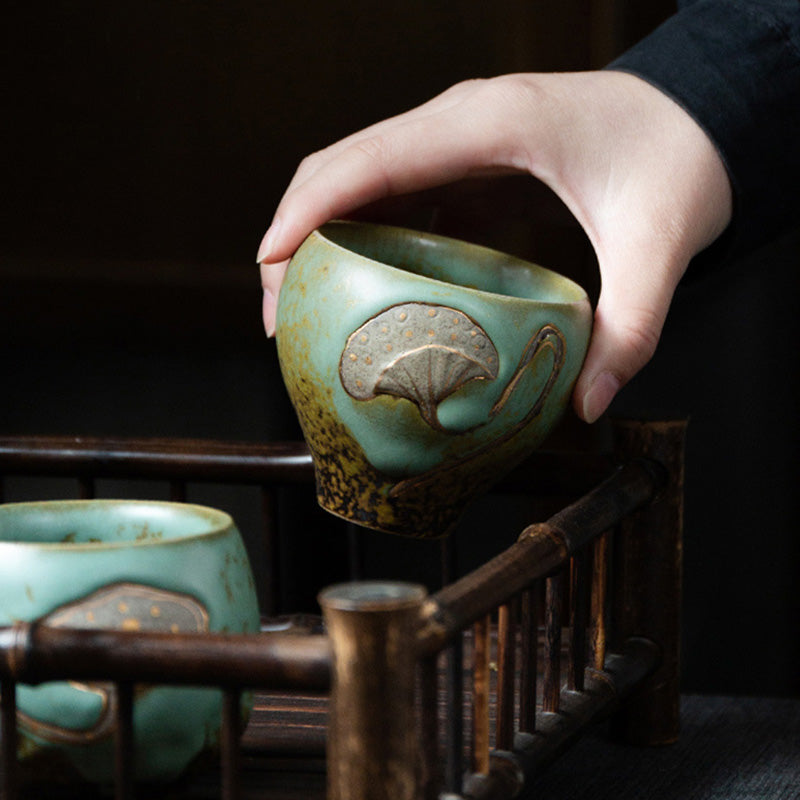 Buddha Stones Lotus Pod Engraved Teacup Kung Fu Tea Cup - image 2