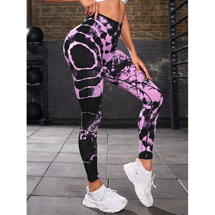 Buddha Stones Tie Dye Print Pants Sports Fitness Yoga High Waist Leggings Women's Yoga Pants - image 21