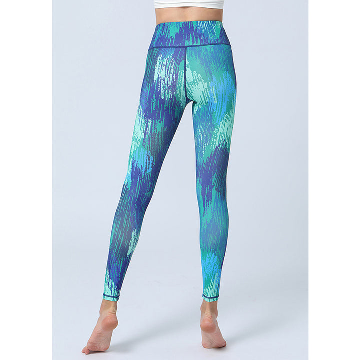 Buddha Stones Leaves Print Pants Sports Fitness Yoga High Waist Leggings Women's Yoga Pants