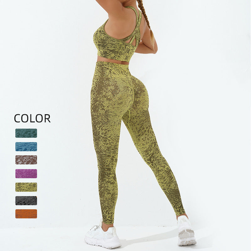 Buddha Stones 2Pcs Seamless Fitness Crop Tank Top Pants Sports Gym Outfits Women's Yoga Sets - image 5