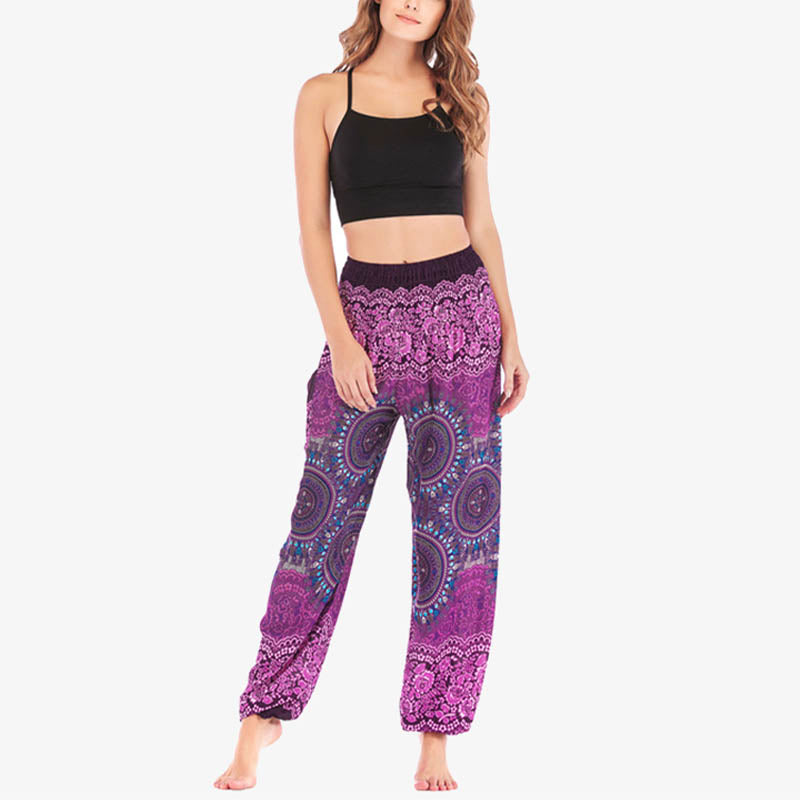 Buddha Stones Boho Loose Harem Trousers Women's Yoga Pants - image 11