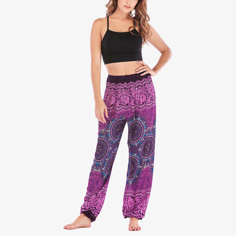 Buddha Stones Boho Loose Harem Trousers Women's Yoga Pants