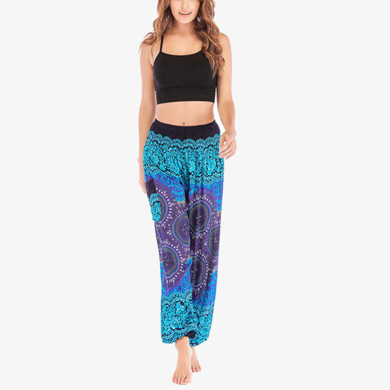 Buddha Stones Boho Loose Harem Trousers Women's Yoga Pants - image 14