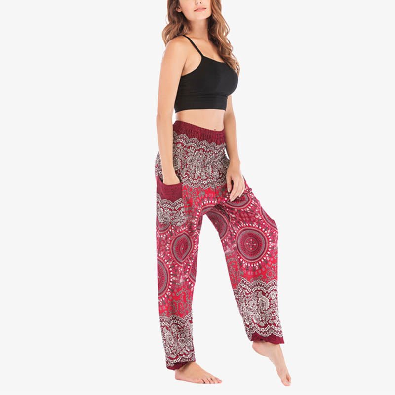 Buddha Stones Boho Loose Harem Trousers Women's Yoga Pants - image 29