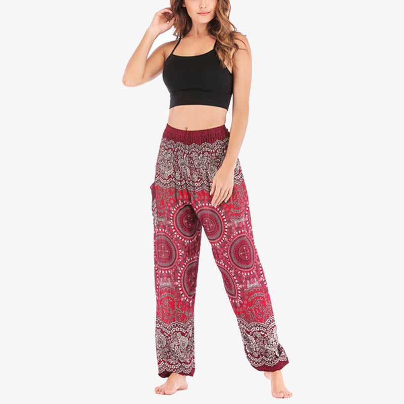 Buddha Stones Boho Loose Harem Trousers Women's Yoga Pants