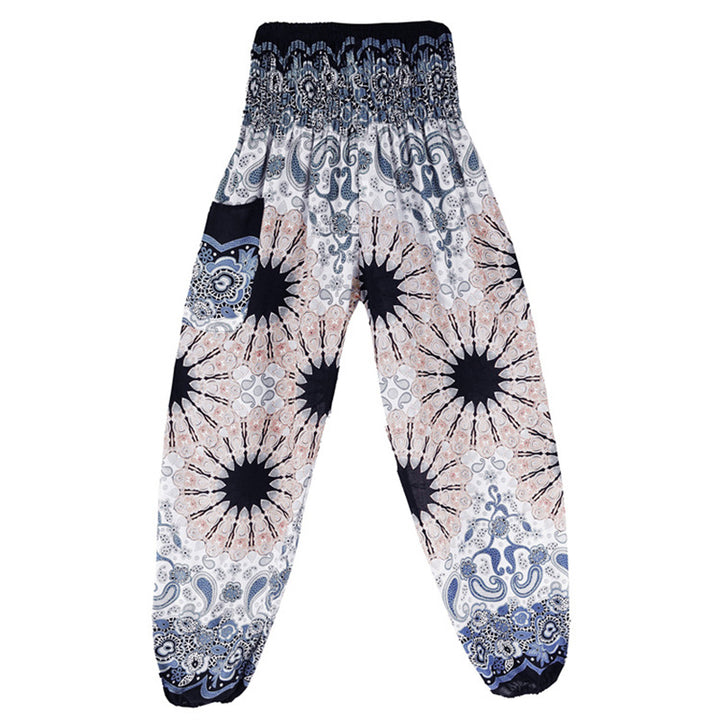 Buddha Stones Geometric Mandala Pattern Loose Harem Trousers High Waist Women's Yoga Pants - image 5