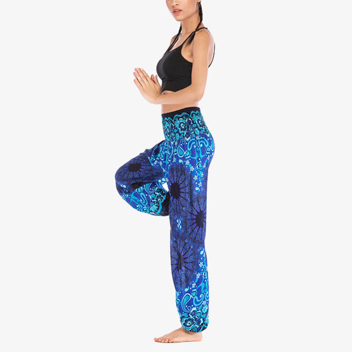 Buddha Stones Geometric Mandala Pattern Loose Harem Trousers High Waist Women's Yoga Pants - image 16