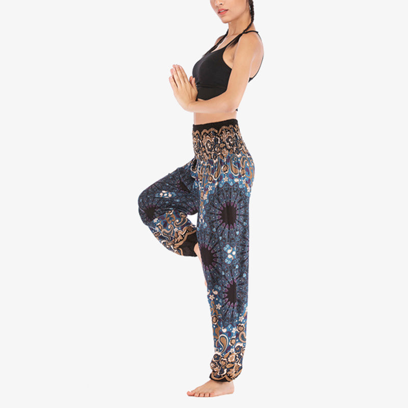 Buddha Stones Geometric Mandala Pattern Loose Harem Trousers High Waist Women's Yoga Pants - image 34