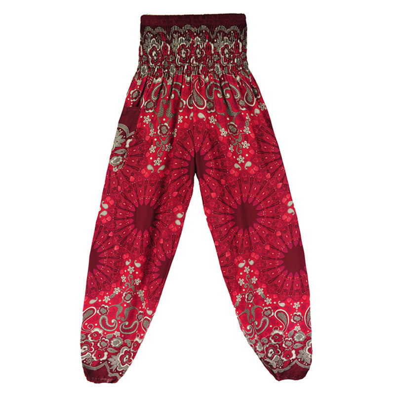 Buddha Stones Geometric Mandala Pattern Loose Harem Trousers High Waist Women's Yoga Pants - image 23