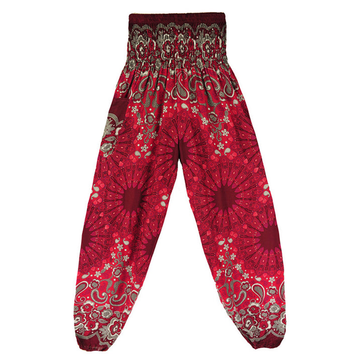 Buddha Stones Geometric Mandala Pattern Loose Harem Trousers High Waist Women's Yoga Pants - image 23