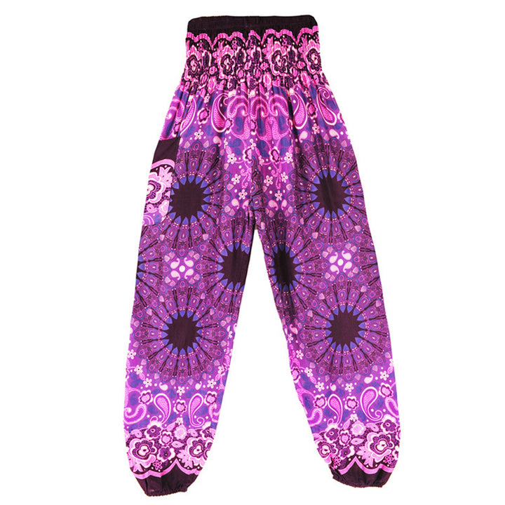 Buddha Stones Geometric Mandala Pattern Loose Harem Trousers High Waist Women's Yoga Pants - image 41