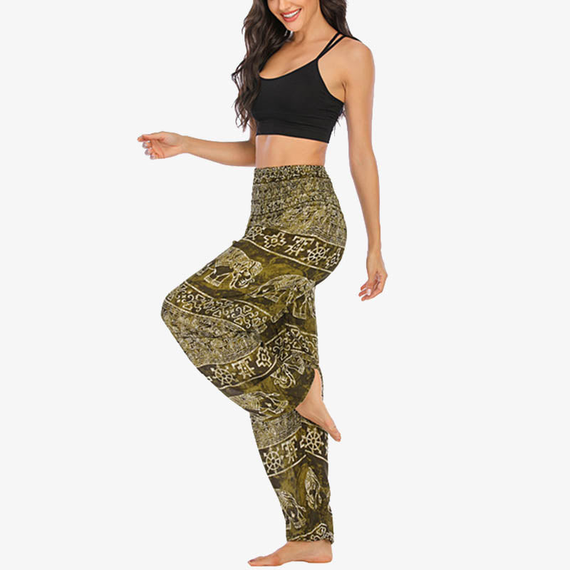 Buddha Stones Elephant Pattern Loose Casual Harem Trousers High Waist Women's Yoga Pants - image 32