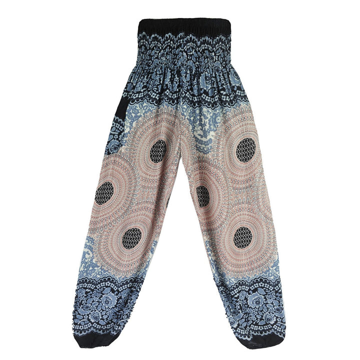 Buddha Stones Round Geometric Pattern Loose Casual Harem Trousers High Waist Women's Yoga Pants - image 14