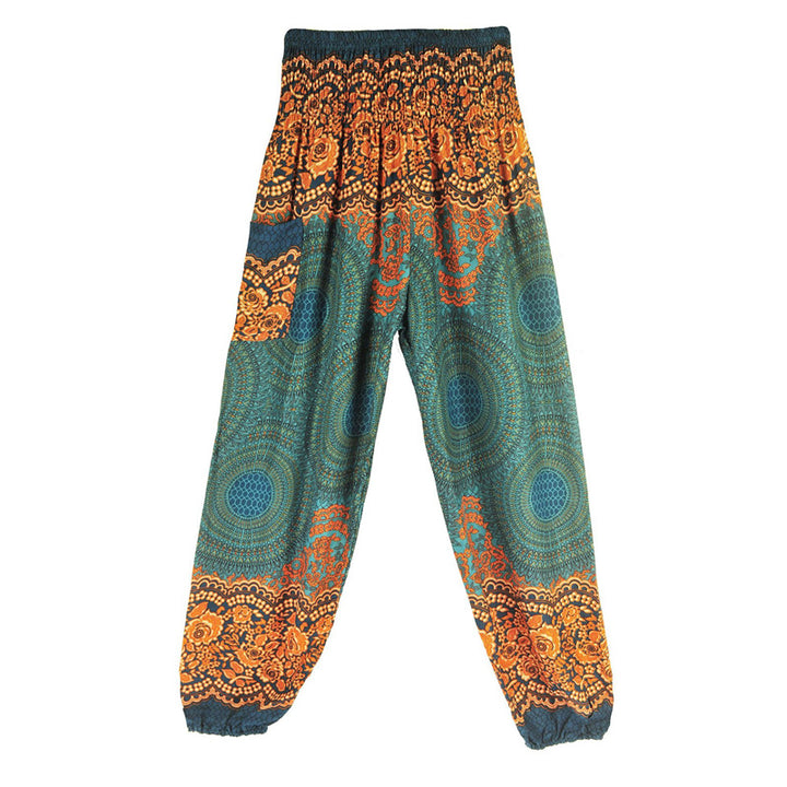 Buddha Stones Round Geometric Pattern Loose Casual Harem Trousers High Waist Women's Yoga Pants - image 24