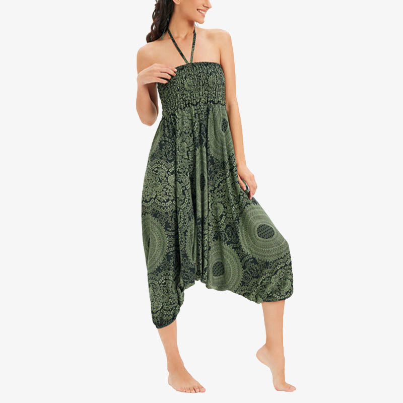 Buddha Stones Two Style Wear Round Geometric Loose Casual Harem Trousers Jumpsuit Women's Yoga Pants - image 27