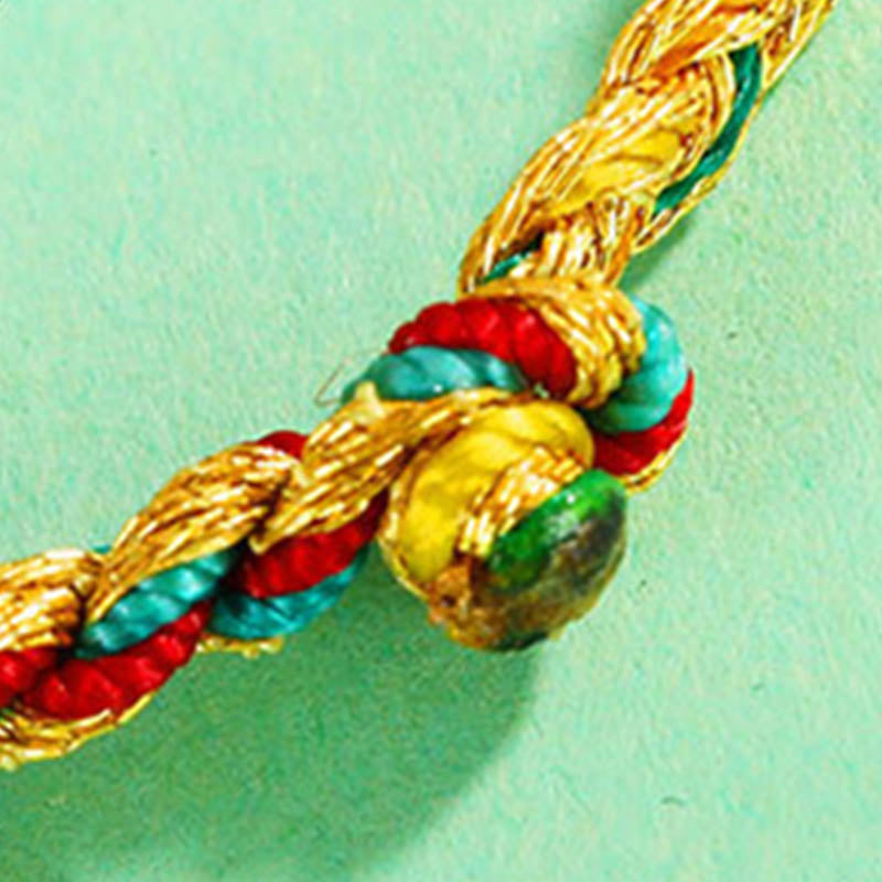 Buddha Stones Handmade Multicolored Dragon Scale Pattern Braid String Bracelet - image 5