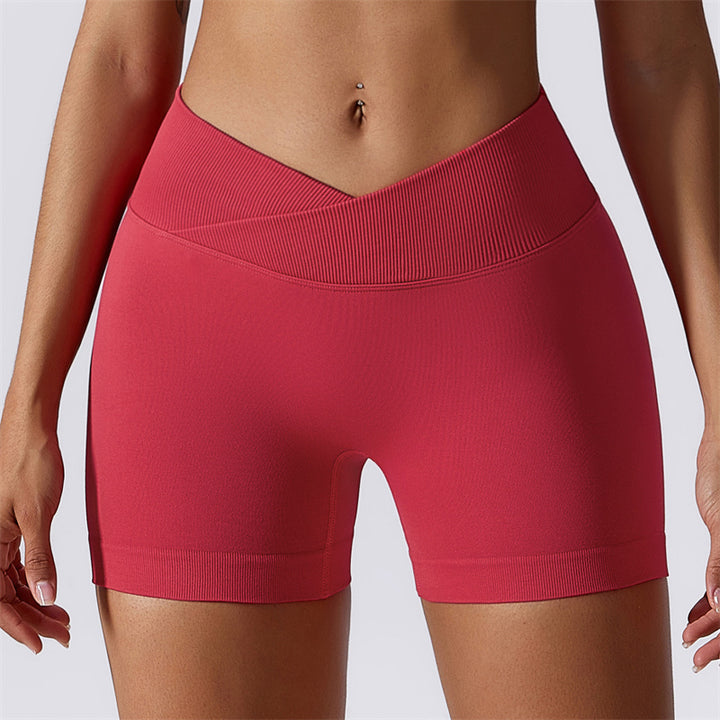 Buddha Stones Women Seamless High Elasticity Sports Fitness High Waist Yoga Workout Shorts