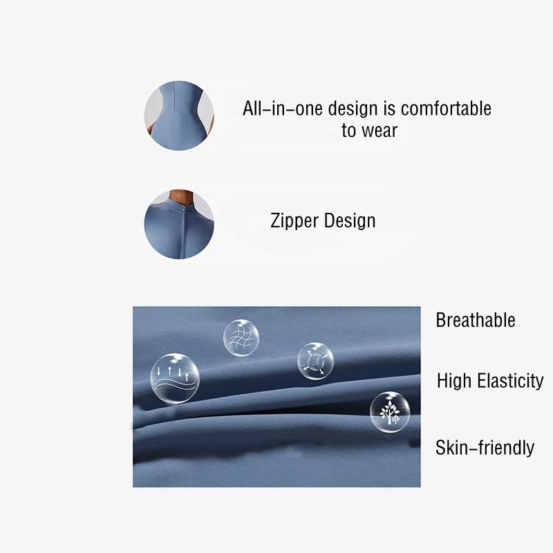 Buddha Stones High Stretch Zipper Short Sleeve Jumpsuit Sports Fitness Yoga Women Bodysuit - image 15