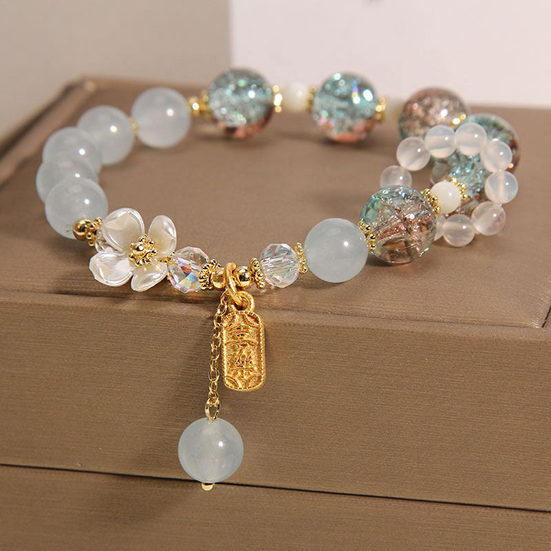 Buddha Stones "Wishing You Healing and Grace" Blue Chalcedony Bracelet Includes Gift Message Card - image 10