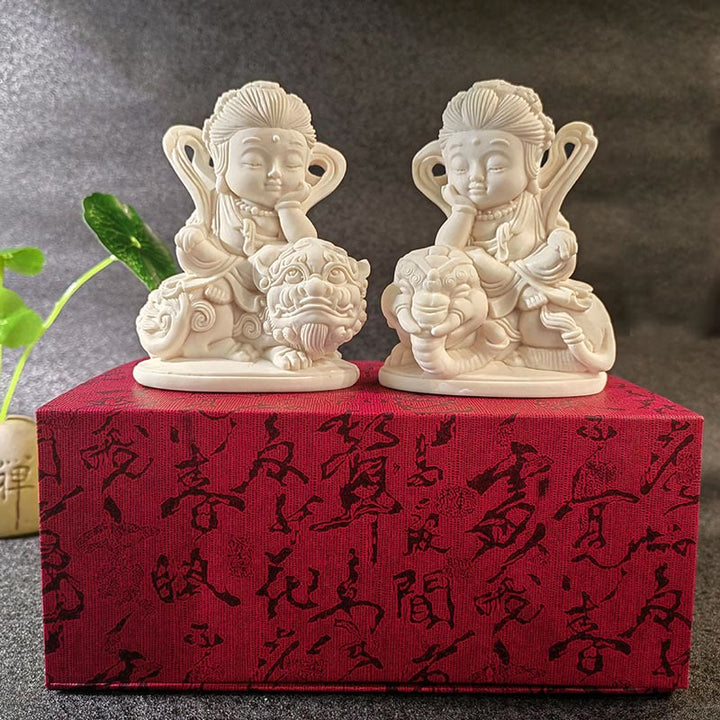 Buddha Stones Mini Ivory Fruit Tathagata Buddha Lotus Kwan Yin Avalokitesvara Manjusri Samantabhadra Serenity Desk Decoration - image 24