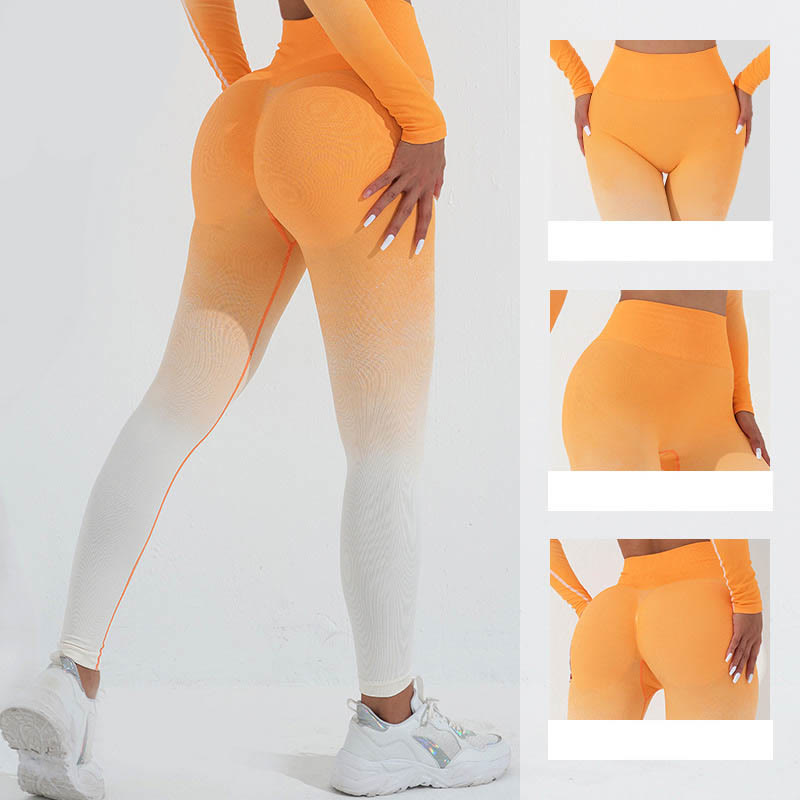 Buddha Stones Gradient Long Sleeve Crop Top Tee Bra Leggings Pants Fitness Yoga Outfit - image 23