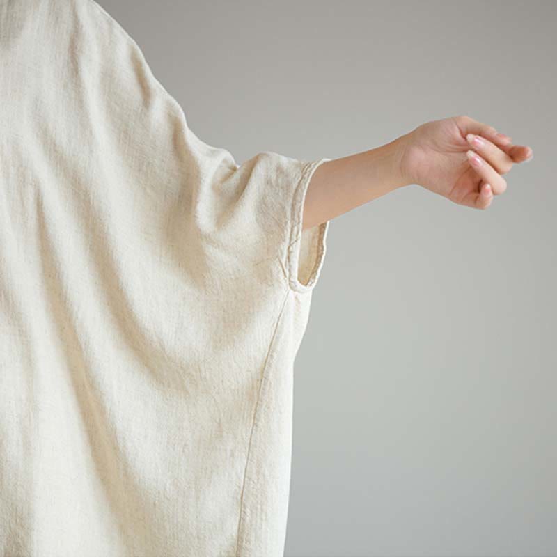 Buddha Stones Solid Color Three Quarter Sleeve Top Loose Tee T-Shirt - image 8