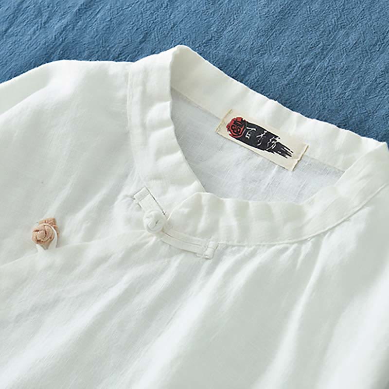 Buddha Stones Ramie Linen Blouse Women Shirt Top Chinese Hanfu Style Clothing - image 18