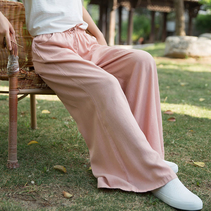 Buddha Stones Plain Wide Leg Pants Dance Women's Yoga Pants With Pockets - image 34