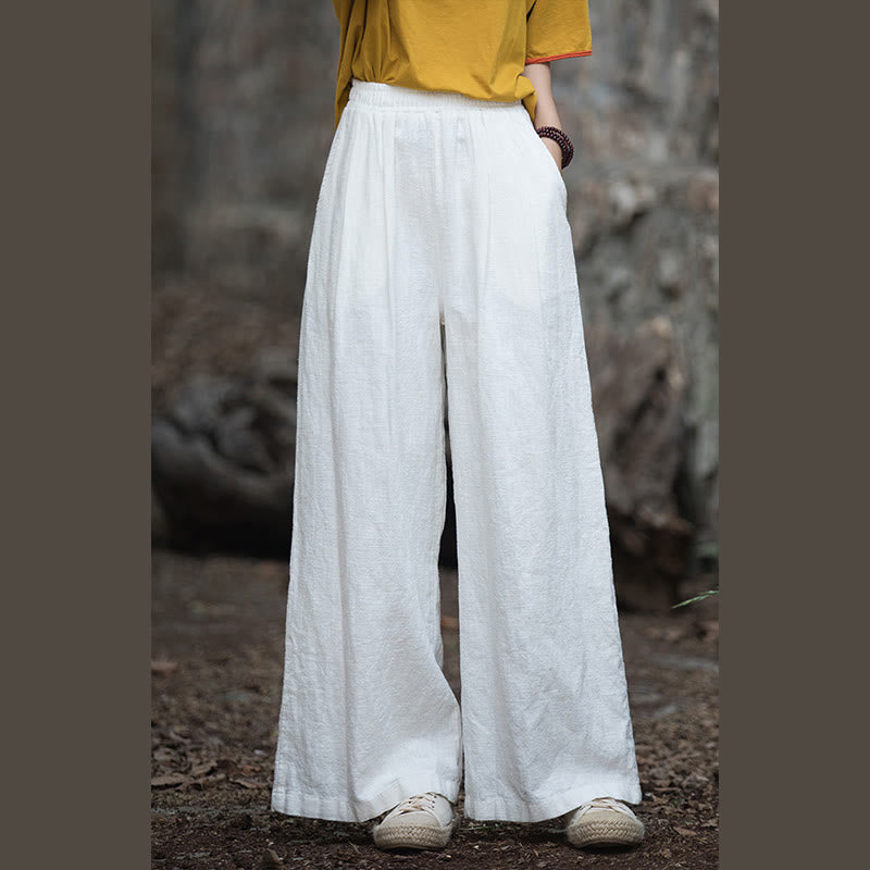 Buddha Stones Retro Wide Leg Pants Casual Women's Yoga Pants With Pockets - image 7