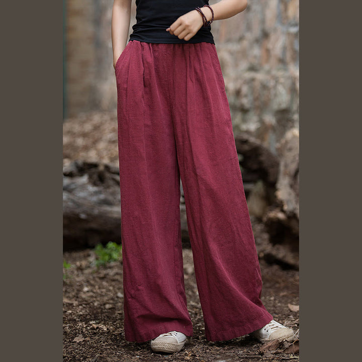 Buddha Stones Retro Wide Leg Pants Casual Women's Yoga Pants With Pockets - image 15