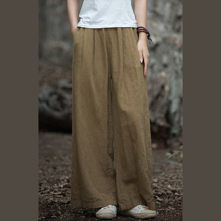 Buddha Stones Retro Wide Leg Pants Casual Women's Yoga Pants With Pockets - image 29