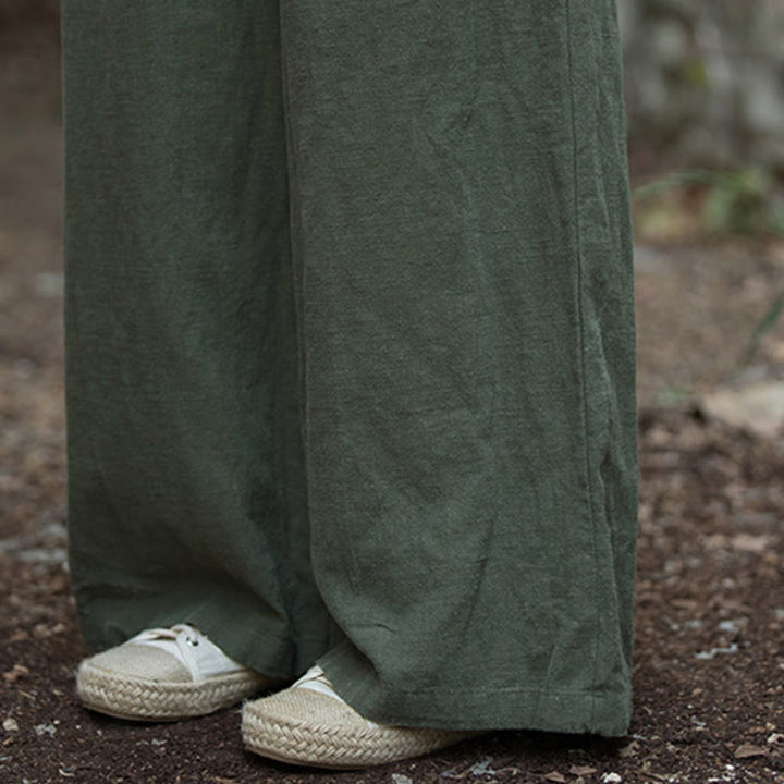 Buddha Stones Retro Wide Leg Pants Casual Women's Yoga Pants With Pockets - image 35